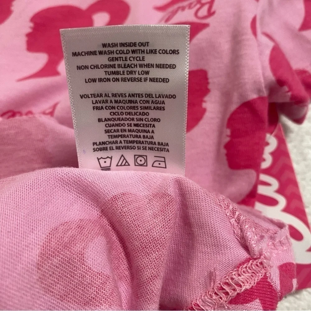 Barbie Toddler Girl’s Logo Print All Over Skater Dress Sz 2T-NWT Light/Dark Pink